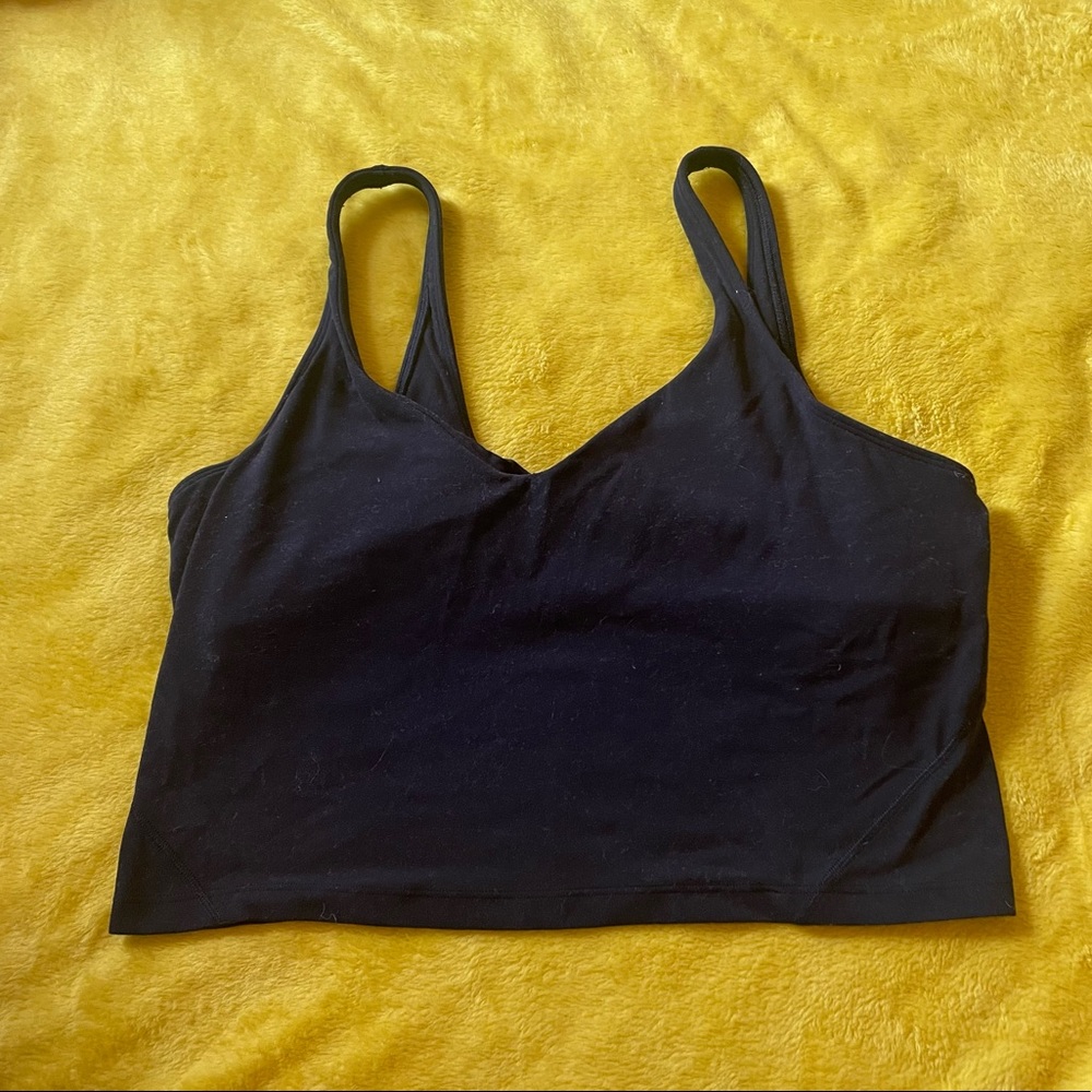 lululemon black tank top with built in bra size 10